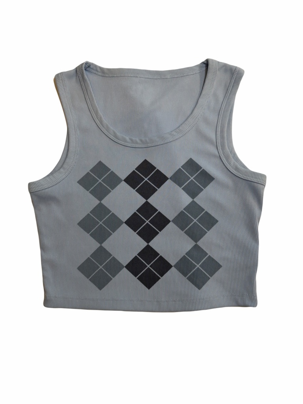 Baby Blue Argyle Crop Top
